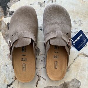 Birkenstock - Women’s Gray/Taupe Boston clogs Soft Footbed 39 EU / 8.5-9 US N